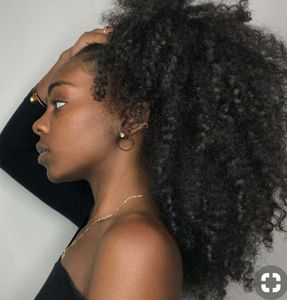 Afroamerykanin Afro Kinky Curly Sznurka Ponytail Włosy Klips Diva Colour