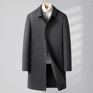 남자 트렌치 코트 2024 가을 패션 코트 고품질 비즈니스 캐주얼 재킷 남성 의류 풀 사이즈 m-4xl