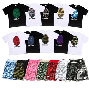 Mens T 셔츠 탑 티셔츠 스포티 한 여자 티 트렌드 디자이너면 짧은 슬리브 고급 상어 Tshirts 의류 거리 반바지 소매 의류 의류