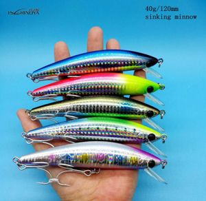 Tsurinoya DW37 5PCSLOT 120MM40G SINKINKING MINNOW LURE BIG HARD S人工餌塩水釣りタックル2106228091377