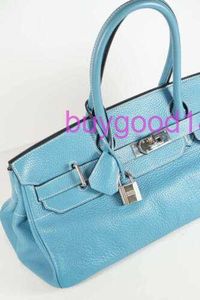 Aa Biriddkkin Delicate Luxury Womens Social Designer Totes Bag Shoulder Bag Shoulder Bag in Blue Jean Leather with Fashion Womens Bag