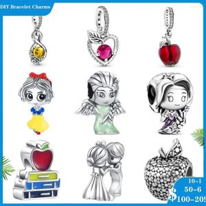 Loose Gemstones Red Apple Princess Fairy Graduation Book Beads Fit Original Charms Silver 925 Bracelet DIY Women Jewelry