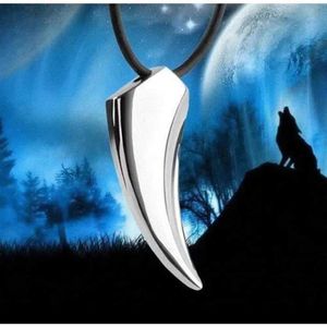 Pendant Necklaces Titanium Steel Wolf Teeth Necklace for Mens Stainless Steel Fashion Luxury Personality Cross Necklace Dominer Bicycle Driver Necklace d240522