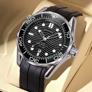 Fashionable new mens watches mens watches with silicone strap black mens live streaming