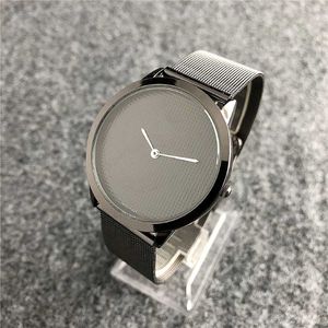 trendy luxury deals personalized blurred digital large dial simple shape thin strap couple lovers quartz watch 265M