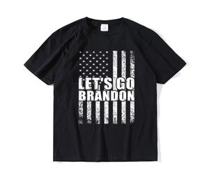 Magliette Men039s Let039s Go Brandon Tshirt US Flag Funny Trendy Sarcastic Novelty Selling Casual Short Short Top7448551