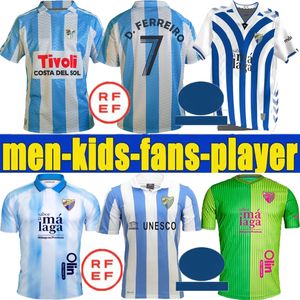 2024 2025 Camiseta Malaga CF Jersey 120 Aniversario Remake Retro 24-25 Home Football Shirts Men Bustinza M. Juande Ramon Febas Alex Gallar Kit 12 13 Retro