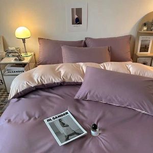 Bedding sets Luxury double-sided cold felt and ice washed silk Nordic style down duvet covers for beddingQ240521