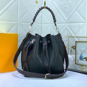 Designer Bucket Bags Fashion Shoulder Handbag Purse Women Genuine Leather Hollow Drawstring Shopping Bag Totes Bags Wallet