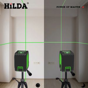 Hilda 2 Linesミニレーザーレベルセルフレベリンググリーンビームレーザー水平垂直クロスラインUSB充電
