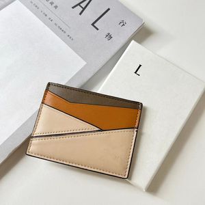 Card Holder Love Designer Credit ID Card Holder Colored Leather Splicing Wallet Money Bags Geometric Cardholder for Men Women Mini Cards Bag Coin Purse with Box
