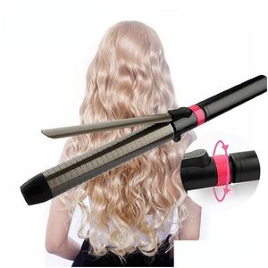 Curling Irons Professional Ceramic Hair Curler Rotating Iron Wand Led Curlers Styling Tools 240V Eu Socket 230822 Drop Delivery Produc Otukh