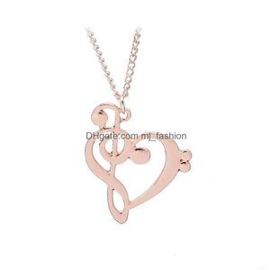 Pendant Necklaces New Arrivals Arrival Jewelry Locket Crystal Pendants Love Musical Note Chain Necklace For Women Drop Delivery Dh7Dp