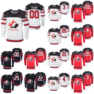 Team Hockey Canada 4 Bowen Byram Jerseys 21 Kaiden Guhle 25 Owen Power 55 Colton Parayko 50 Binnington 98 Connor Bedard 3 Olen Zellweger 2024 IIHF Världsmästerskap