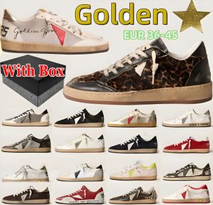 Platforma designerska buty męskie Złote Ball Star Shoe Black White Sier Classic Mejczyki swobodne płaskie trampki kobiety Włochy Trenerzy M.