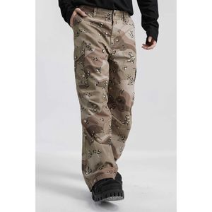 Męskie spodnie męskie Trend Pleted ręcznie robiony japoński street Tweer 2023 High Street Parasol Autumn Camuflage szeroko nogi odzież roboczą Pantie Y240522