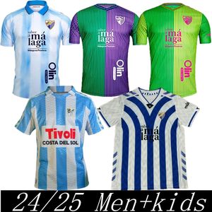 2023 2024 2025 Camiseta Malaga CF Soccer Jersey 120 Aniversario Retro Retro 23 24 25 Home Football Рубашки мужчины дети Bustinza M. Juande Febas Alex Concept Kit