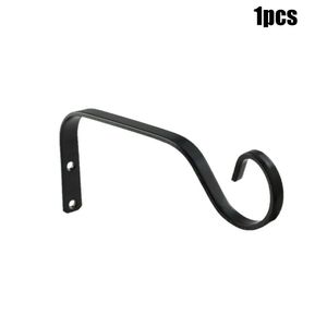 Durable Practical Useful Flower Pot Hook 1/2PCS 185*84mm Basket Black Brackets Hanging Hook Metal Outdoor Plant