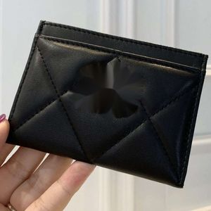 Luxury Fashion C Designer Chanells Letterkort Hållare Hårdvarukort Bag Big Card Bag Läder Läcker Liten doft