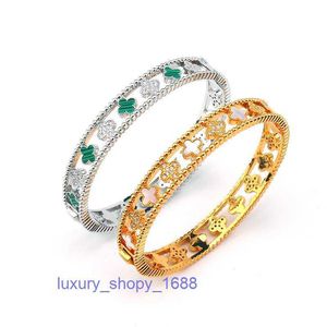 Designer van bracelete judeu e versátil moda com trevo lucky agate bracelete anel com zircão LUZ LUZULY JEWELS NNNX