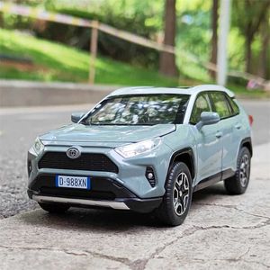 Diecast Model Arabalar 1 32 RAV4 SUV Alaşım Araç Modeli Diecast Metal Oyuncak Off-Road Araçları Araba Modeli Simülasyon Ses ve Işık Koleksiyonu Çocuk Hediyesi