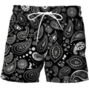 Men's Shorts Mens clothing 2024 new mens four sided stretch beach fun cashew pattern 3D mens shorts basketball pants swimsuit mens shorts J240522