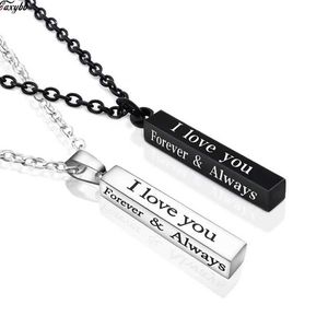 Pendant Necklaces Trust Necklace I Love You Forever Personalized Date Necklace Womens and Mens Jewelry Gifts Stainless Steel Pendant d240522