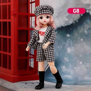 Dolls 1/6 30cm 12 inch cute BJD doll 23 Movable Joints Big Eyes Soft Hair With Skirt Hat Headdress Gift DIY toy S2452201 S2452201 S2452201