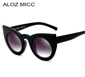 Aloz MICC Women Okulary przeciwsłoneczne Big Rame Mirror Glasses Chunky Cat Eye Oko Okulasy przeciwsłoneczne Kobiet Designerka Okulary przeciwsłoneczne A0193396532