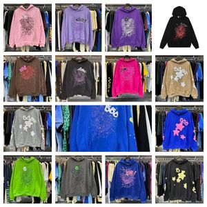 Designer Fluffy Hoodies Young Thug Men Women Hoodie Stampa in schiuma di alta qualità Spider Web Pink Pink Pullover Y2K Pullover S-2xl Designer Felta con cappuccio