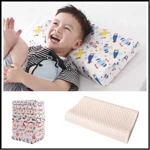 Pillows Baby Memory Pillow Cartoon Head Protection Pad Cradle Childrens Sleep Natural Latex Pillow Soft Girl Head d240522