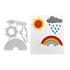 3D Flower Bee Leaf Sun Cloud Rain Rainbow Metal Cutting Dies for Scrapbooking DIY Album Embossing Greeting Card