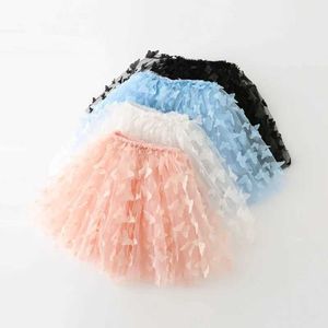 Röcke 2022 Sommer Neues Mädchen Mesh Tutu Rock Baby 3d Butterfly Fairy Prinzessin Rock Organza Girls Geburtstag Rock Party Tanzballkleid Y240522