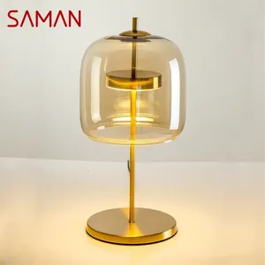Masa lambaları Saman Nordic Yaratıcı Lamba Çağdaş Masa Işığı Ev Yatağı Dekorasyonu için Led