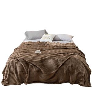 Sängkläder sätter brunt filt tryckt kast plysch fluffig flanell fleece mjuka kast för soffa soffa och säng h240521 0e2e