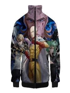 One Punch Man Costume 3d Stand Collar Hoodie Japanese Anime Men Women Zipper Hoodies Jackets Long Sleeve Cool 3D Sweatshirt Tops7772893