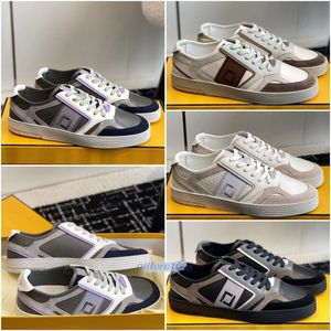 Steg män kvinnor lågtoppar sneakers lyxdesigner färgblock läder kamois grå lågtoppar sneakers mode utomhus step snörning casual sportskor storlek 35-45