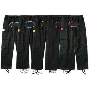 Męskie spodnie Cargo Streetwear Hip Hop Retro drukowane swobodne spodnie wojskowe Multi-Pockets Prosty High Street Loose Loss Para Jogger Alcatraz 3C