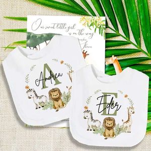 Bibs Burp Bezleri Kişiselleştirilmiş Bebek Ön Bib Wild Hayvanat Biberi Başlangıçta Yeni doğan Vahşi Bir Yıllık Hediye Bebek Tükürük Havlu Bebek Duş Hediyesi D240522