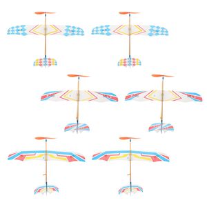 8 datorer gummibandplan elastiskt drivet flygplan leksak diy glidflygplan modeller skum