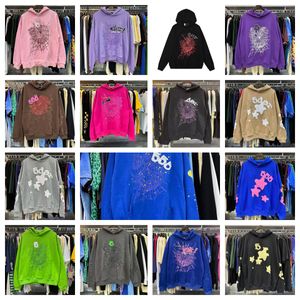 designer fluffy hoodies Young Thug Men Women Hoodie High Quality Foam Print Spider Web Graphic Pink Sweatshirts y2k Pullovers S-2XL Designer Hoody Tracksuit A2