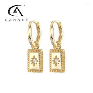 Dangle Earrings CANNER 925 Sterling Silver Light Luxury INS Style Geometric Star Hoop For Women Gold Party Jewelry Accessories