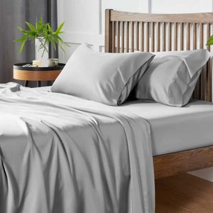 Conjunto de roupas de cama Conjunto de roupas de cama completo de lençóis de cama de camada de dupla com camadas duplas com cama de cama sólida dupla grande sólida