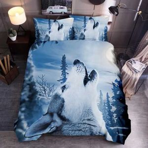 Bedding sets Wolf Cute Animal Set 3D Kids Adult Luxury Gift Duvet Cover Soft Comforter Single Full King Twin Size Quilt H240521 1XK8