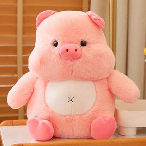 Dolls de pelúcia 25cm-45cm Novo gordo sentado pinguim/panda/porco de luxo de luxo de cartum beys de pelúcia kawaii presente de anime para amigos meninas h240521 qqan