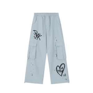 American Style High Street Workwear Casual Pants for Children våren 2024 Trendiga hiphop-leggings raka benbyxor