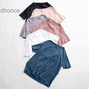 Lu NWT Womens Yoga Tops 스포츠 셔츠 여성 짧은 소매 티셔츠 피트니스 체육관 착용 운동 의류 운동복 숙녀