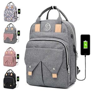 Bezi Çantaları Umaubaby Bezi Sırt Çantası USB Şarj Cihazı Anneler İçin Uygun Büyük Kapasite Seyahat Nap Sırt Çantası Su geçirmez Açık Mom Çantası D240522