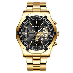 Watch non mechanical watch Large Dial Mens watch mens watch large new concept calendar creative steel band