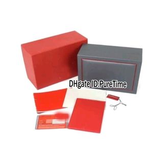 Hight Quality Black Bay Red Box Red Leathe Watch Box Wholesale Mens Womens Orooks Original Box con carta certificata regalo per orologio pureti 284G